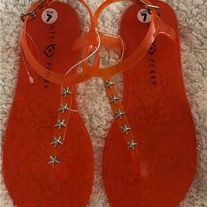 NWT Katy Pery starfish Fiery Orange jelly sandal.  Smoke free house.